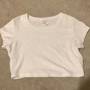 OFFLINE by aerie White Smiley Cropped Top